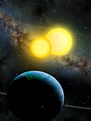 Kepler-35 planetary system,artwork
