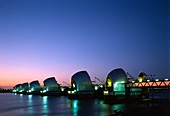 Thames Barrier at dusk