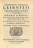 Opera Omnia by Gottfried Leibniz