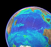Indian Ocean,chlorophyll and bathymetry