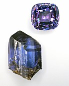 Tanzanite crystal and gemstone