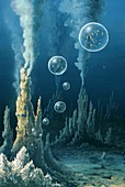 Protocell hydrothermal vents,artwork