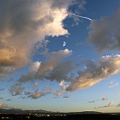 Moon and clouds