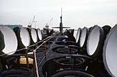 Missile tubes on submarine