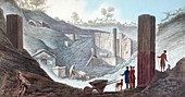 Excavating Pompeii,18th century artwork