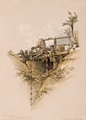 Water wheel in Nubia,1830s