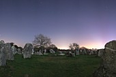 Kerzerho standing stones at night,France