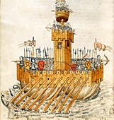Medieval armed ship,15th century