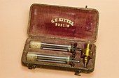 Artificial leech and syringes,circa 1840