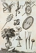 Musical instruments,18th century artwork