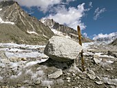 Glacial moraine boulder,French Alps
