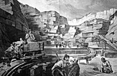 Limestone quarry,1880s