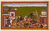 Hanuman fighting Ravana's army