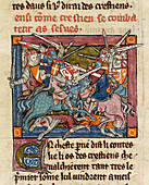 Arthurian knights in battle