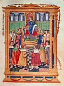 King Louis XI enthroned