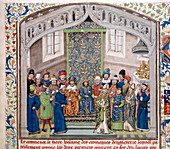 Richard II holding a court
