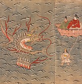 A dragon and woman diver