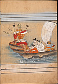 Soldier and envoys in a boat