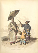 A Chinese lady and her son