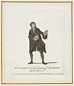 Mr Garrick in the character of Hamlet