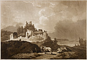 Engraving of Wigmore Castle
