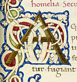 An alphabet initial ornamental letter