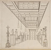 Illustration of private gallery interior