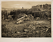 Debris-strewn battlefield,Crimean War