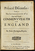Title page to 'Political discourses'