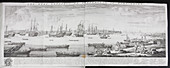 A fleet of ships off Portsmouth