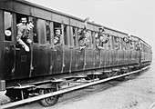 British troops on a train,World War I