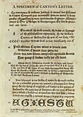 Typography and notices used by Caxton