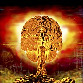 Brain as atomic bomb,conceptual image