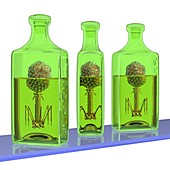 Phage therapy bottles,conceptual image
