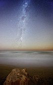 Milky Way over coastal waters