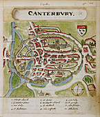 A coloured plan of Canterbury