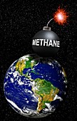 Methane bomb,conceptual artwork