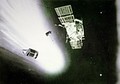 Comet Halley spacecraft in 1986,artwork