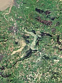 Flooded Somerset Levels,satellite image