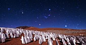 Andean ice field at night