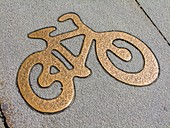 Metal cycle lane street sign,Stockholm