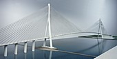 Model of suspension bridge