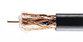 Coaxial cable with wires exposed