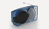 Blue transistor radio