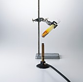 Test tube of sulphur and iron mix
