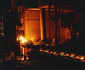 Steel being melted for conversion