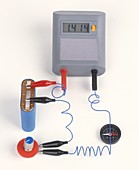 Experiment showing electromagnet effect