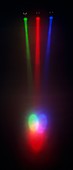 Rays of different coloured lights