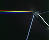 Prism refracting light on glass triangle