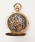 Gold pocket watch,open